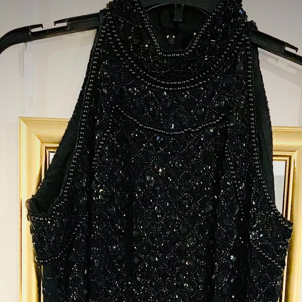 Laurence Kazar Vintage Beaded Halter Gown